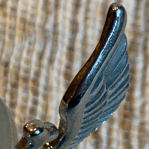 Huge & Wide Silver Skull w Wings Statement Cocktail Ring Size 7.5 - Picture 10 of 11